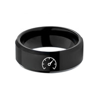 special birthday present – black tungsten speedometer needle sweep wedding band