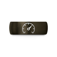 special birthday present – gunmetal & black tungsten speedometer needle sweep wedding band