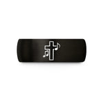personalized presents for guys – black tungsten cross music notes wedding band