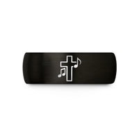 personalized presents for guys – black tungsten cross music notes wedding band