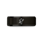 birthday presents for him – black tungsten cross music notes wedding band