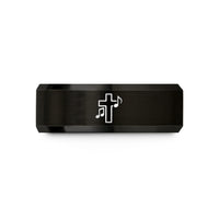 birthday presents for him – black tungsten cross music notes wedding band