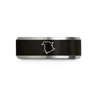 unique presents for guys – black & gray tungsten new brunswick wedding band