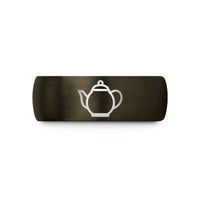 unique presents for him – gunmetal & rose gold tungsten teapot wedding band