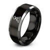 Volcano – Tungsten Wedding Band, 8 mm, Gray, Black Comfort-Fit Unisex
