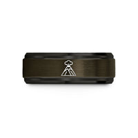 cool presents for him – gunmetal & black tungsten volcano wedding band
