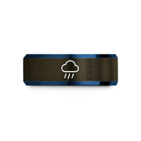 best presents for guys – gunmetal & blue tungsten cloud rain wedding band