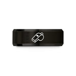 men's birthday present ideas – black tungsten conductor whistle wedding band