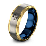 gold & blue & gray tungsten life ems ring