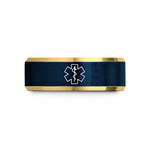 cool presents for him – gold & blue tungsten life ems wedding band