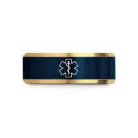 cool presents for him – gold & blue tungsten life ems wedding band