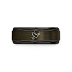 birthday present ideas – gunmetal & black tungsten peace dove wedding band