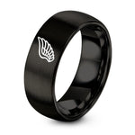 Gifts for Birthday Women – black tungsten angel wing ring
