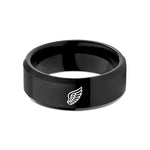 meaningful birthday presents her – black tungsten angel wing wedding band