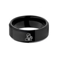birthday rings for her – black tungsten announcer broadcast mic wedding band