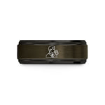 birthday rings for her – gunmetal & black tungsten announcer broadcast mic wedding band