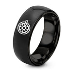 Gifts for Birthday Women – black tungsten locomotive wheel ring