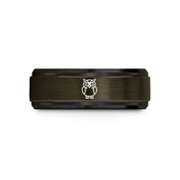 birthday surprise ideas her – gunmetal & black tungsten owl wedding band