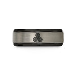 special birthday present ideas – black & silver tungsten spiral knot triskele wedding band
