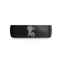 personalized jewelry for her – black tungsten windmill water pump wedding band