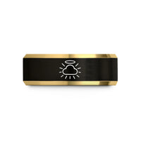 best presents for her – black & gold tungsten cloud rays halo wedding band