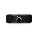 women's birthday present ideas – black tungsten cloud rays halo wedding band