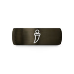 women’s engraving ring present – gunmetal & black tungsten fang talisman wedding band