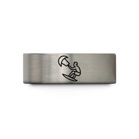 unique presents for ladies – blue & grey tungsten kitesurfer jump wedding band