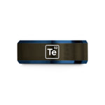 unique presents for her – gunmetal & blue tungsten periodic table tile wedding band