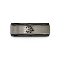 personalized presents for her – black & silver tungsten film reel wedding band