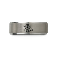 best presents for her – black & gray tungsten film reel wedding band