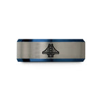 special birthday presents her – blue & grey tungsten manhattan bridge wedding band