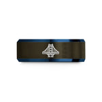 unique birthday present ideas – gunmetal & blue tungsten manhattan bridge wedding band
