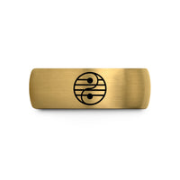 special present for ladies – gold & silver tungsten yin yang pride wedding band