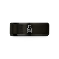 personalized presents for him – black & gold tungsten bbq sauce bottle wedding band