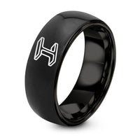 Gifts for Black Men – black tungsten ironworker i beam ring