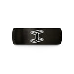 unique rings for him – black tungsten ironworker i beam wedding band