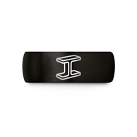 unique rings for him – black tungsten ironworker i beam wedding band