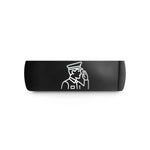 unique rings for him – black tungsten police officer salute wedding band