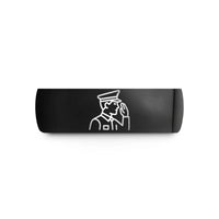 unique rings for him – black tungsten police officer salute wedding band
