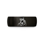 engraved rings for him – black tungsten police officer salute wedding band