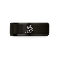 unique rings for him – black tungsten police officer salute wedding band