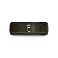 unique presents for him – gunmetal & black tungsten test tube wedding band