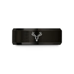 stylish rings for her – black tungsten antlers skull wedding band
