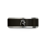 gifts for women black – black & gray tungsten chicken wedding band