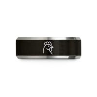 gifts for women black – black & gray tungsten chicken wedding band