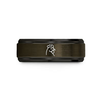 stylish rings for women – gunmetal & black tungsten chicken wedding band