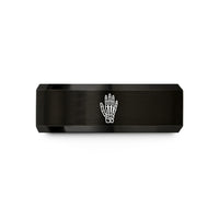personalized jewelry for her – black tungsten hand bones wedding band