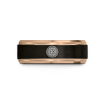 special presents for her – black & rose gold tungsten mooncake wedding band