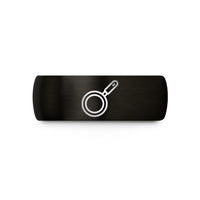 personalized rings for her – black tungsten saute pan wedding band